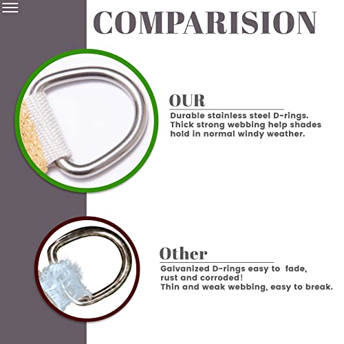 Sunlax Sun Shade Sail, 16'5''X 16'5'' Dark Grey (Gray) Square Canopy Shades For Outdoor Patio Pergola Cover Sunshade Sails Uv Blocking Canovas Covers #TOP4