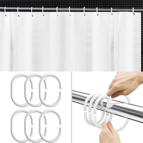 Glamified Waffle White Shower Curtains Mould proof Resistant Washable - Image 3