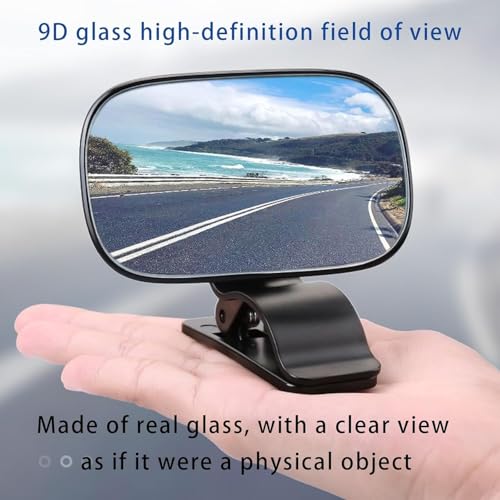 Image of Car Interior Rearview Mirror, 360 Rotation Wide-Angle Convex Clip-on Mirror, Universal Automotive Essentials, Suitable for Observing Children in the Rear