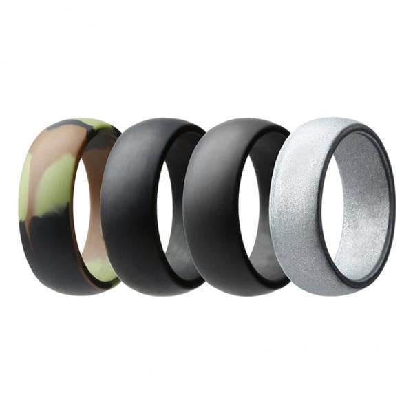 Anillos de boda de silicona de 8mm antirrayas alianzas de goma protectoras talla 8