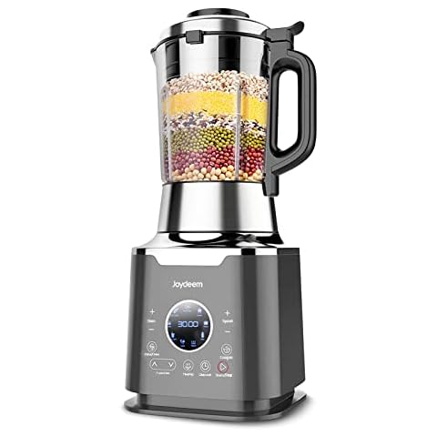 Joydeem Cooking Blender JD-D16, Hot and Cold Blender for Soy Milk & Juice, Soup Maker with Stew Pot, 1.75L(59 Oz), 1200W, Black Cover