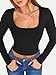 ANRABESS Women's Long Sleeve Square Neck Crop Top Ribbed Slim Fitted Basic Tee Layer Y2K Shirts Fall Fashion Outfits 2025 Black Medium