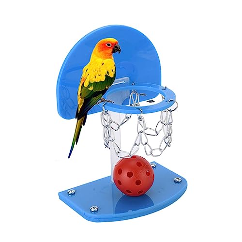 DECHOUS Mini Basketball Hoop Toy for Parrots Interactive Educational Bird Toy Indoor Wall Mount Parrot Basketball Game