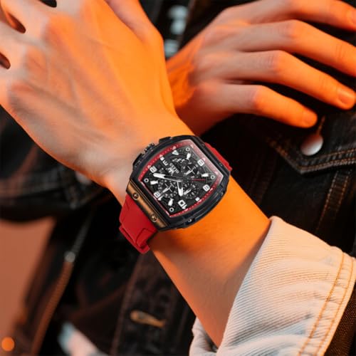Image of OLEVS Mens Watches Stylish Chronograph Waterproof Luminous Silicon Strap Multifunction Watches for Men Business Men Wrist Watch