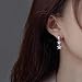 Double CZ Flower Dangle Hoop Earrings for Women Silvery Charms Tiny Rhinestone Daisy Flower Bar Drop Dangling Small Hoop Cartilage Stud Tragus Dainty Fashion Earrings (Silvery)