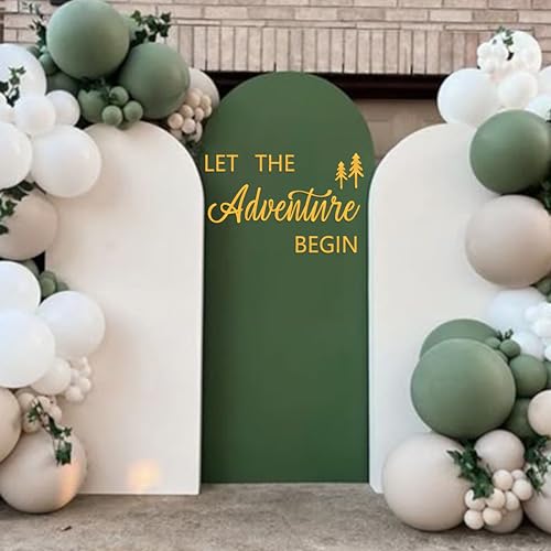 Eurteka Let The Adventure Begin Decal - Natural Adventure Themed for Baby Shower Decoration, Happy Camper Decor,Baby Shower Gold Decal