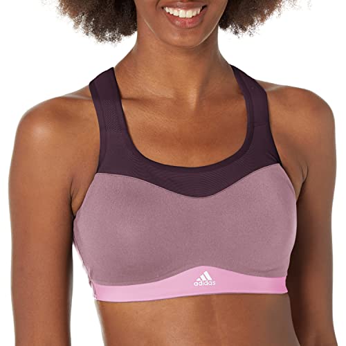 adidas Women's TLRD Impact Training High Support Bra, Wonder Oxide/Shadow Maroon/Bliss Pink/White, Small A-C