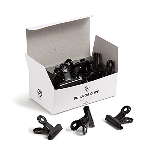 Pinces Bulldog noires U Brands de 3,2 cm pour l'organisation de bureau