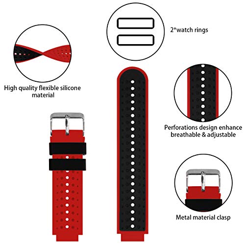 Image of Band Compatible with Garmin Forerunner 235, Soft Silicone Replacement Watch Band Strap Wristband for 220 /230 /235 /620 /630 /735XT /235 Lite Smart Watch for Women Men