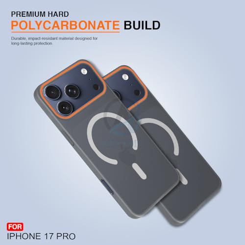 Image of AESTMO iPhone 17 Pro Back Cover | Slim Hard Shell | Matte Frosted Hard Back Translucent Back Cover for iPhone 17 Pro (Compatible with MagSafe Accessories, Black)