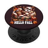 shih tzu dog mom graphic for fall women hello fall autumn popsockets popgrip adesivo