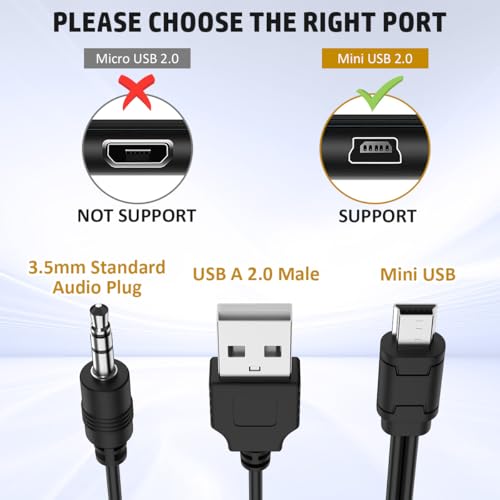 Câble Mini USB vers Jack 3,5mm et USB pour enceinte iHome iHM60