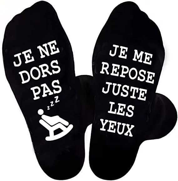 Maudzlan Chaussette Rigolotes Humour Polaire Hiver Personnalisé,Socks Roses Anti-glissant Imprimé Lettres Cadeau Chocolat Anniversaire Cadeau Noël Fête des Mères...