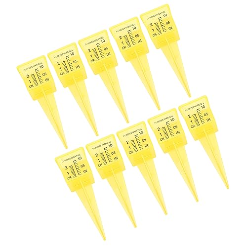 JAOCDOEN Outdoor Rain, 10 PCS Bright Yellow ABS Rain, Numbers, 1.5in Rain Measure for Deck, Lawn