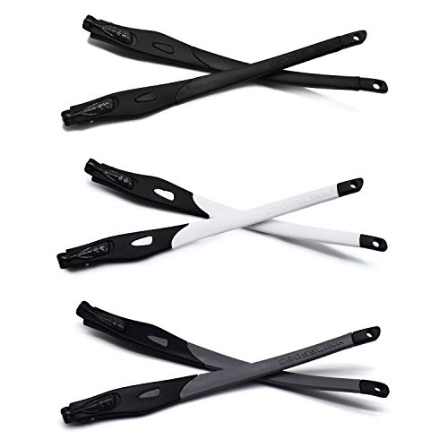 Branches de rechange renforcées noir blanc gris pour lunettes Oakley Crosslink