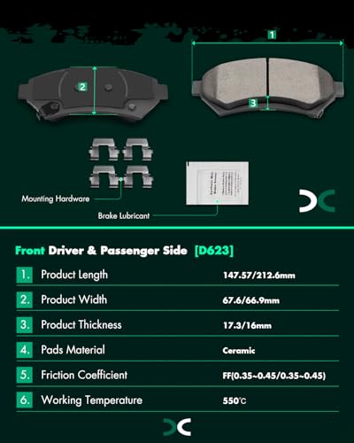 Image of SCITOO Ceramic Pads, 8pcs Brake Pads Brakes Kits 95-96 for Buick Riviera,94-96 for Cadillac DeVille,94-96 for Cadillac Eldorado,94-96 for Cadillac Seville,95-96 for Oldsmobile Aurora