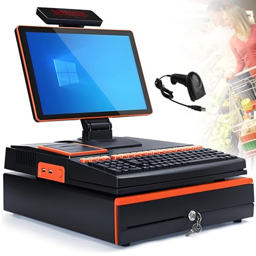 YANDDEA Caja registradora electrónica, Pantalla táctil LED de 15,6