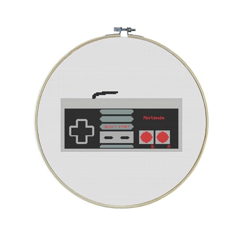 OG Gamer Premium Cross Stitch Kit - Everything Included - 10 Inch Hoop, Needle, DMC Thread, Fabric, and Easy-to-Follow Instructions