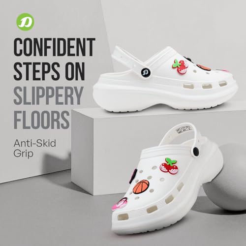 Image of DOCTOR EXTRA SOFT Women's Premium Extra Comfortable Clogs /Sandals with Cute Charms & Adjustable Back Strap for Adult| Lightweight Stylish & Anti-Skid| Waterproof Everyday Use Mules Girls /Ladies D-538