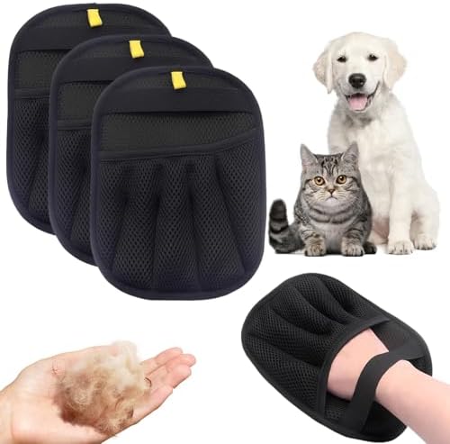 2-Pack Pet Hair Removal Gloves - Electrostatic Grooming & Deshedding Tool for Cats & Dogs, Reusable Handheld Pet Fur Remover, Effective Hair Cleaning (2 Pieces)