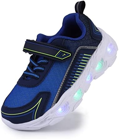 SPR&JOY Toddler Boys Girls Light Up Shoes, Lightweight Breathable Anti-Slip, Led Flashing Sport Sneakers for Toddler/Little Kids