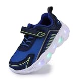 SPR&JOY Toddler Boys Girls Light Up Shoes, Lightweight Breathable Anti-Slip, Led Flashing Sport Snea