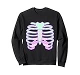 pastello goth rib cage raccapricciante carino morbido grunge kawaii scheletro felpa