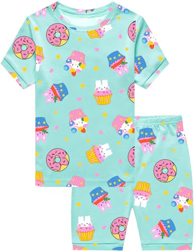 Little Girls Pajamas Short Sleeve 100% Cotton Toddler Pjs Mermaid Sleepwear Unicorn Pajama Summer Clothes Sets 1-7T
