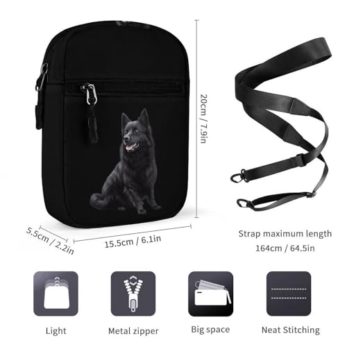 Black Schipperke Dog Mini Crossbody Bag Anti-Theft Side Shoulder Bags Messenger Bag Unisex2