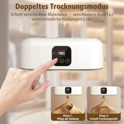 diceevil Tragbarer Wäschetrockner, Faltbare Mini-Trocknungsmaschine mit 1-8H Timing für Geschäftsreisen, Studentenwohnheime, Wohnungen, Hotels, Campingplätze Travel