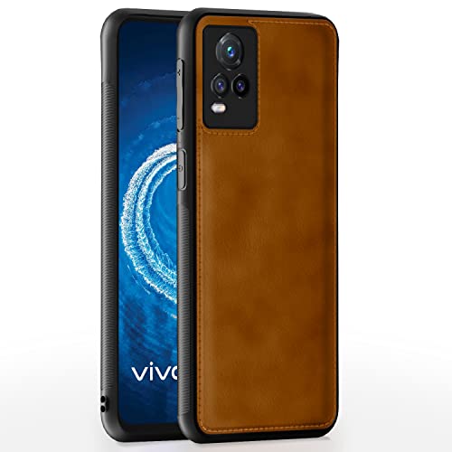 Image of Pikkme Vivo V20 Back Cover | Flexible Pu Leather | Full Camera Protection | Raised Edges | Super Soft-Touch | Bumper Case for Vivo V20 (Brown)