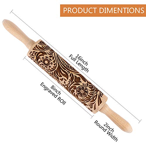 Embossedwoodenrollingpinforbakingevermarketdeepengravedembossingrollingpinwithchristmassnowflakeflowerdesignforbakingembossedcookiescutekitchendecordiytoolforkidsandadults  Urban Country Home Decor Embossed wooden rolling pin for bakingevermarket deep engraved embossing rolling pin with christmas snowflake flower design for baking embossed cookiescute kitchen decor diy tool for kids and adults  urban country home decor