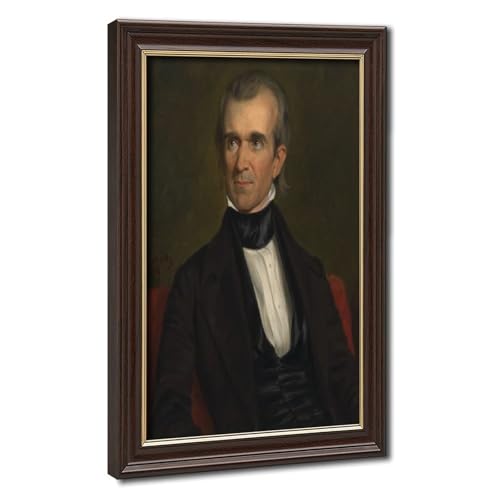 Impression sur toile James K Polk 40x61 cm cadre suspendu pour bureau