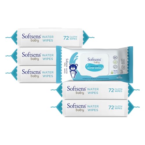 Image of Softsens Baby 99.9% Pure Water Wipes | Pure Aloe Vera Extract with Lid Wipes For Babies (Pack of 36)