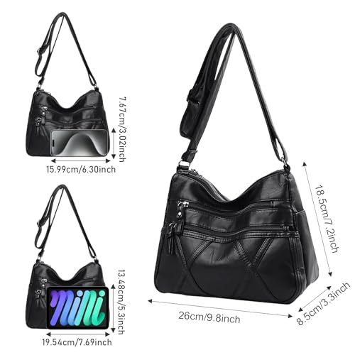 Bolso de hombro de cuero PU suave para mujer WITERY miniatura 3
