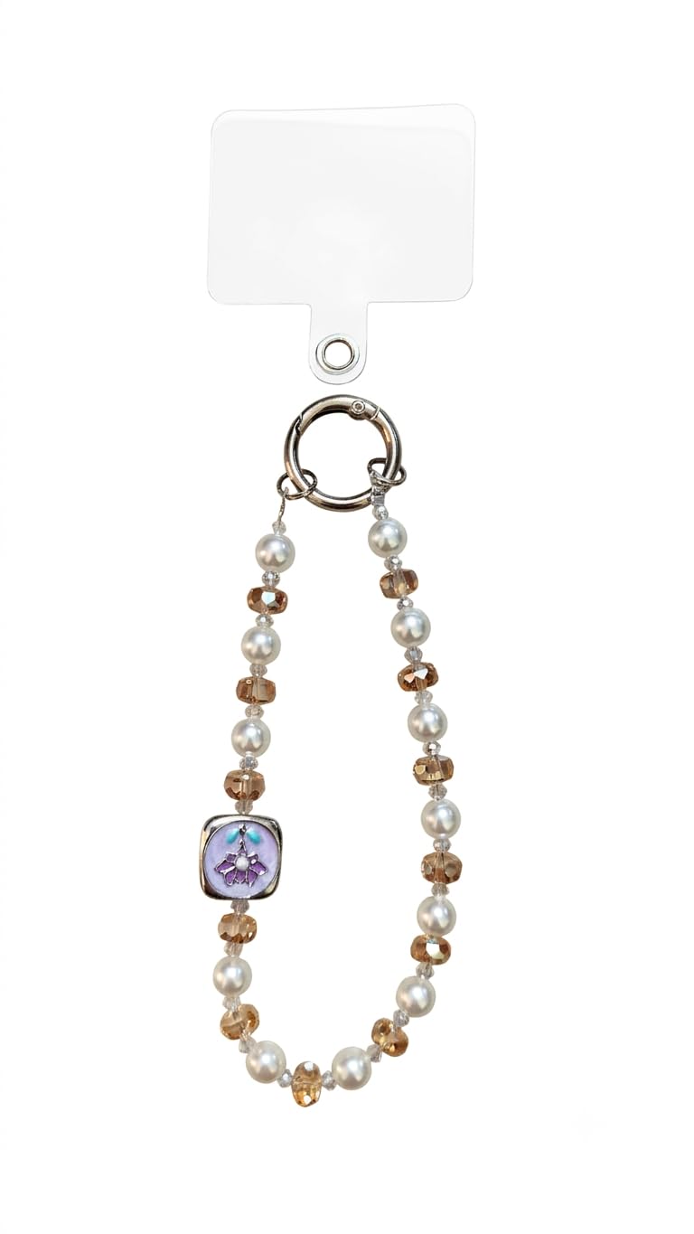 Trendy Phone Charm - Blue Flower Enamel Charm, Silver Ring Clasp-image-9