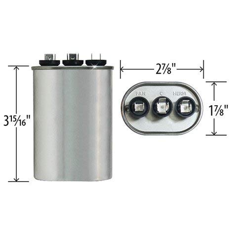 97F9018BZ3-20 + 10 uf MFD 370 Volt VAC - GE Oval Dual Run Capacitor Upgrade