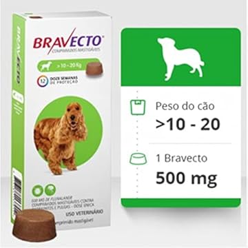 Bravecto Cães 10 A 20kg Msd - Carrapatos E Pulgas Original