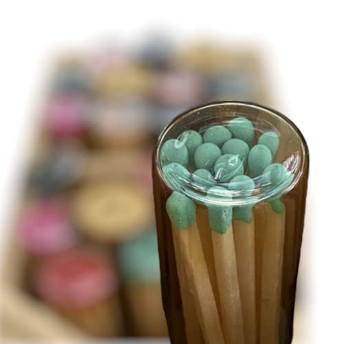  Fiammiferi in vaso di vetro/plastica (azzurro)