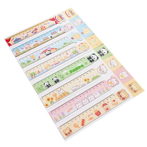 8 個の曲げ可能な定規漫画定規子供測定ツール幾何学描画スクラップブッキングやアートワークプロジェクト用カラフルな折りたたみ定規セット