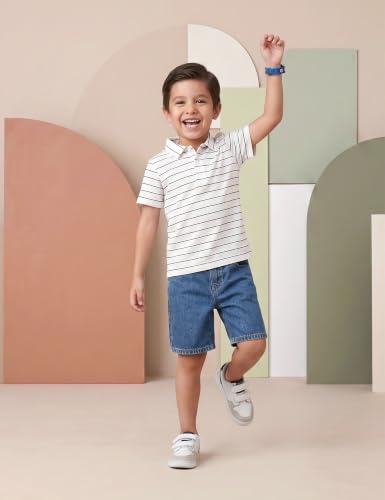 Image of Amazon Brand - Symbol Boys Soft Cotton Rich Jersey Striped Polo Shirt