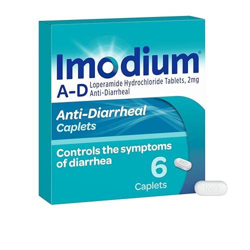 Imodium A-D Diarrhea Relief Caplets with Loperamide HCl Anti-Diarrheal Medicine to Help Control Symptoms of Diarrhea Due to Acute & Travelers Diarrhea 6 ct