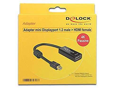 Adaptador Mini DisplayPort a HDMI Delock 62613 pasivo de 20 cm negro