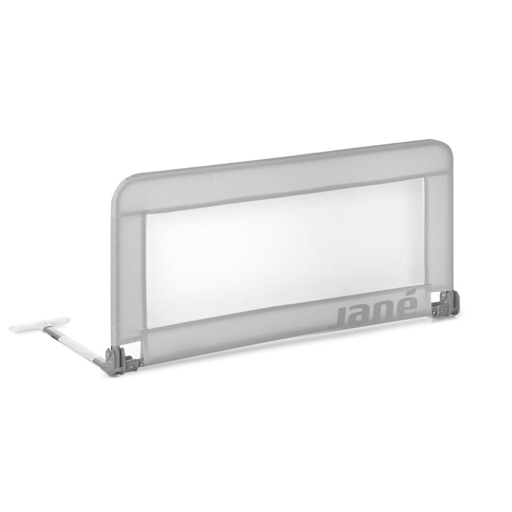 Jané Barrera de Cama Abatible 90 cm, Extra Alta y Transpirable, Plegable con Bolsa de Transporte, Gris