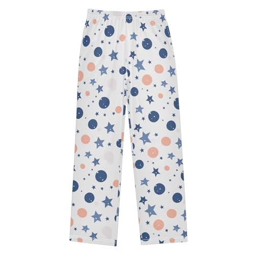 Boys' Pants Blue Star Dot Long Bottoms Jogger Pants Elastic Waist Trousers with Pockets S-XL