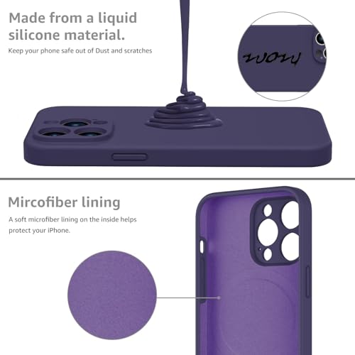 Image of DIZORO Compatible for iPhone 15 PRO Camera Protection Case 6.1, Slim Liquid Silicone 3 Layers Full Covered Soft Gel Rubber Phone Case Protective Cover 6.1 Inch - Deep Purple.