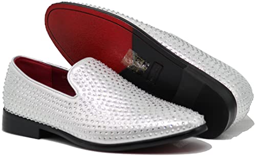 Image of SPK26 Men's Vintage Velvet Rhinestone Designer Dress Loafers Slip On Shoes Classic Tuxedo Dress Shoes