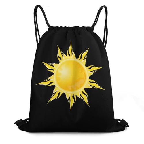 Cartoon Sun Sunshine Drawstring Backpack Durable Sport Gym Bags Daypack for Men Women 35 * 42cm