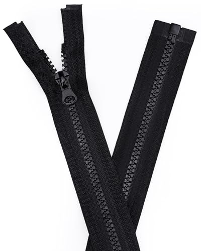 Acual 2 Stück Reißverschluss 70 cm Zipper für Reißverschluss #5 Teilbar Reissverschluss für DIY Nähen Bastelarbeiten & Kleidungsstück Reparatur-Schwarz