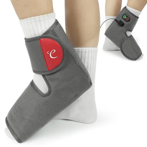 Comfytemp Electric Foot Warmer for Entire Foot Coverage, Foot Heating Pad with 3 Heating Levels & Timers, Heated Ankle Wrap for Plantar Pain, Tendon Discomfort, Swelling, Heel Spur
